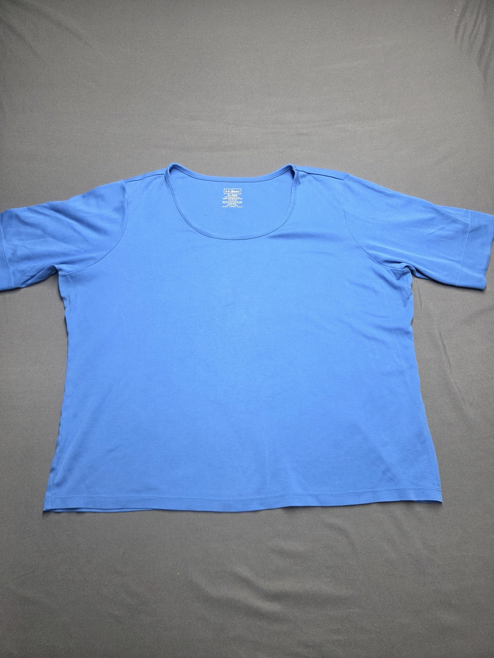 L.L. Bean Blue Pima Cotton Scoop Neck Short Sleeve Tee Shirt Women's Size XL